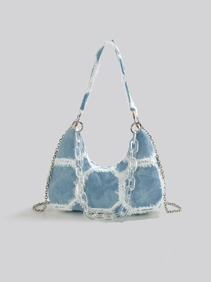 Vintage Denim Patchwork Bag