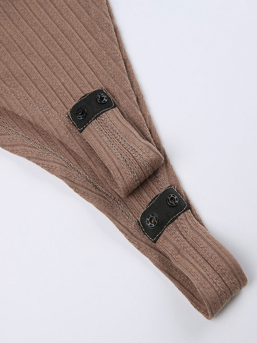 Fake Two-piece Onesie Top with Tie