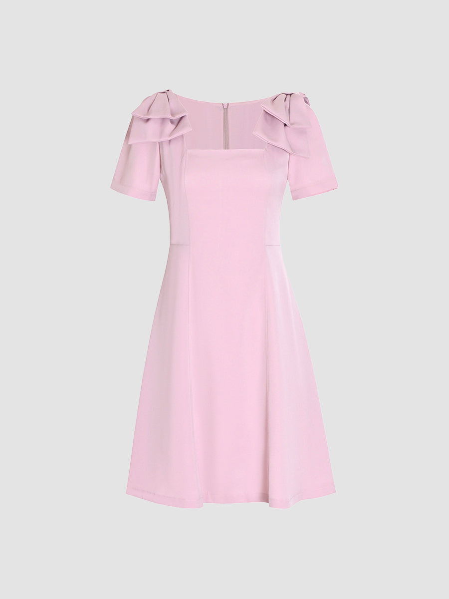 Elegant Dinners Slim Bow Pink Dress