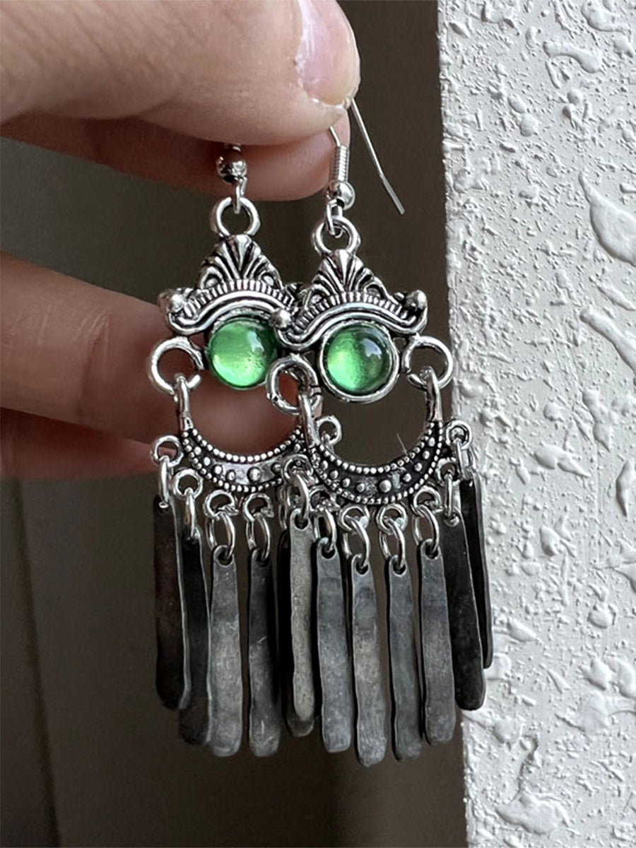 Dreamcatcher Tasseled Bronze Earrings