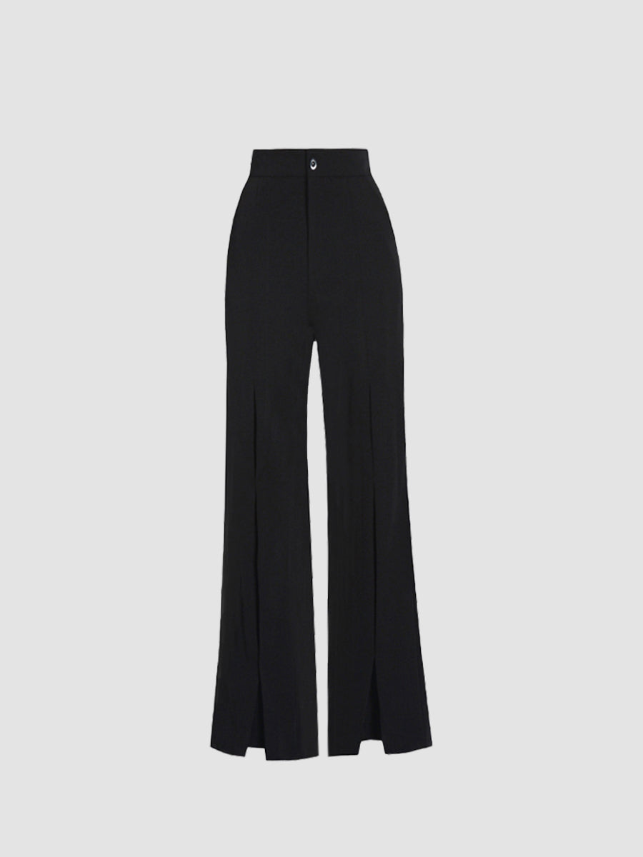 Split Black Uniform Pants