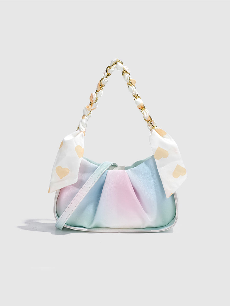 Tri-color Pleated Bag