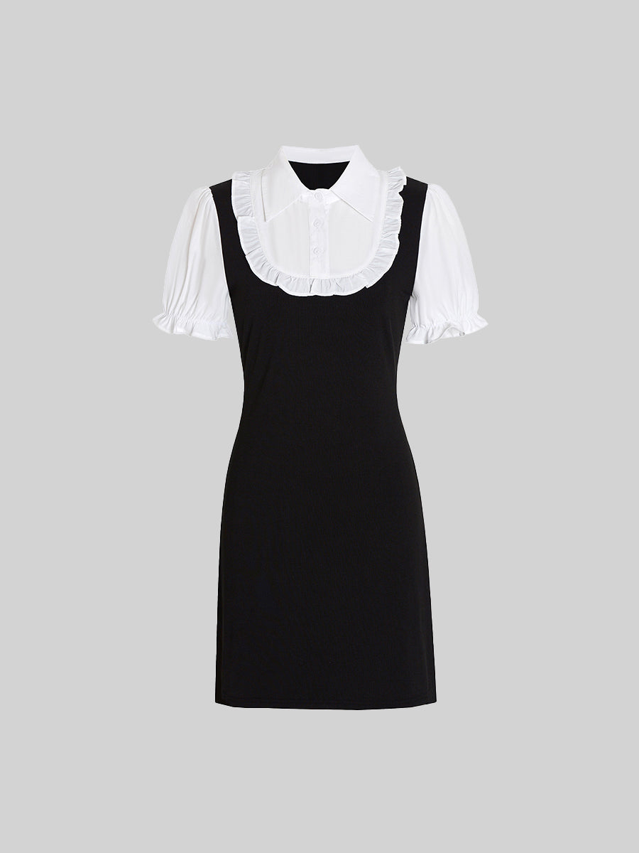 Patchwork Shirt Knit Dress