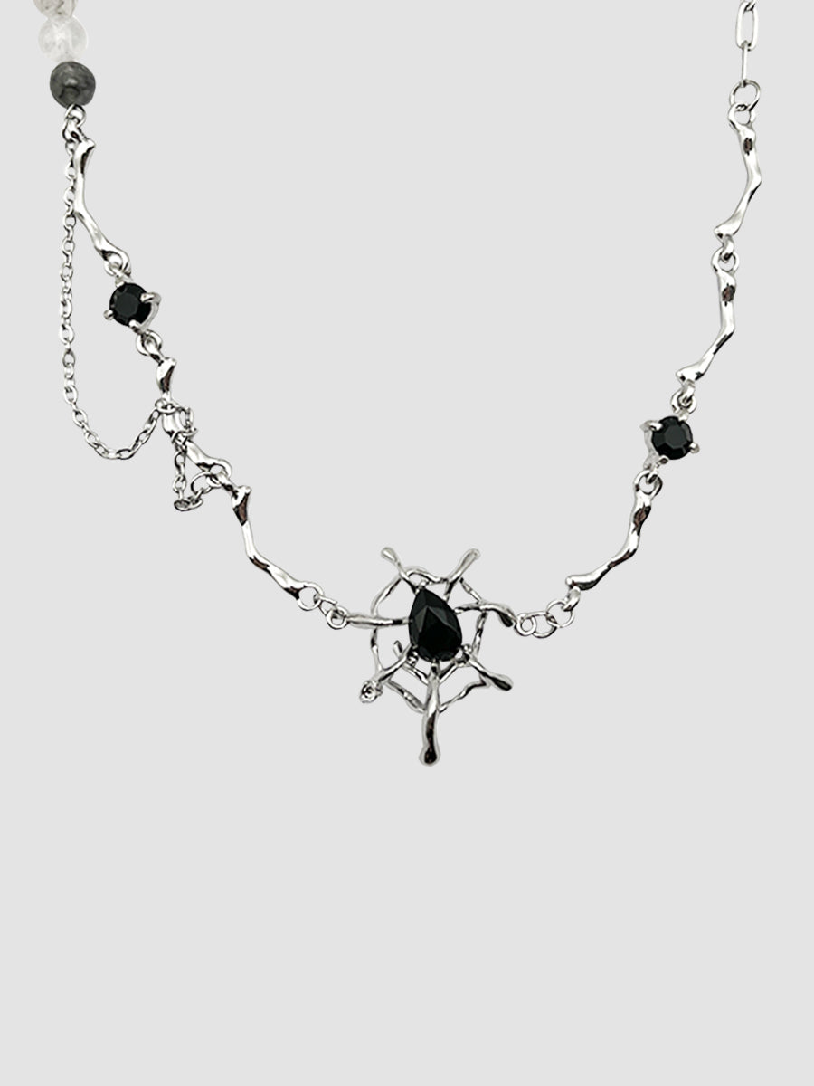 Black Diamond Spider Necklace