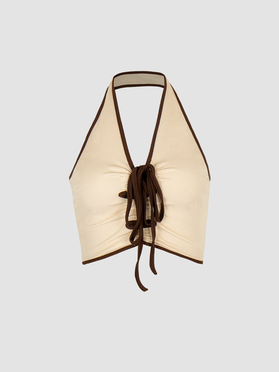Apricot Straps Sleeveless Short Undershirt Top