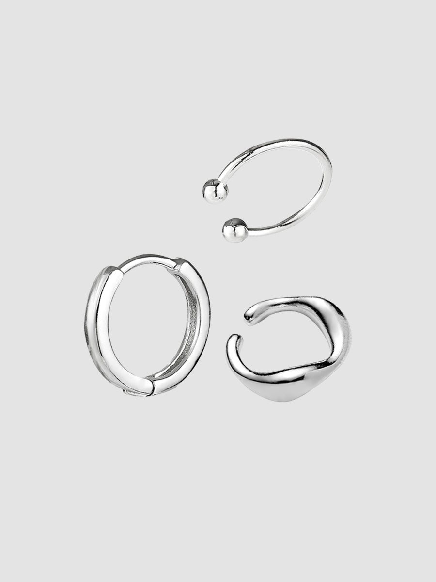 Round Ear Bone Clips Three Piece Set