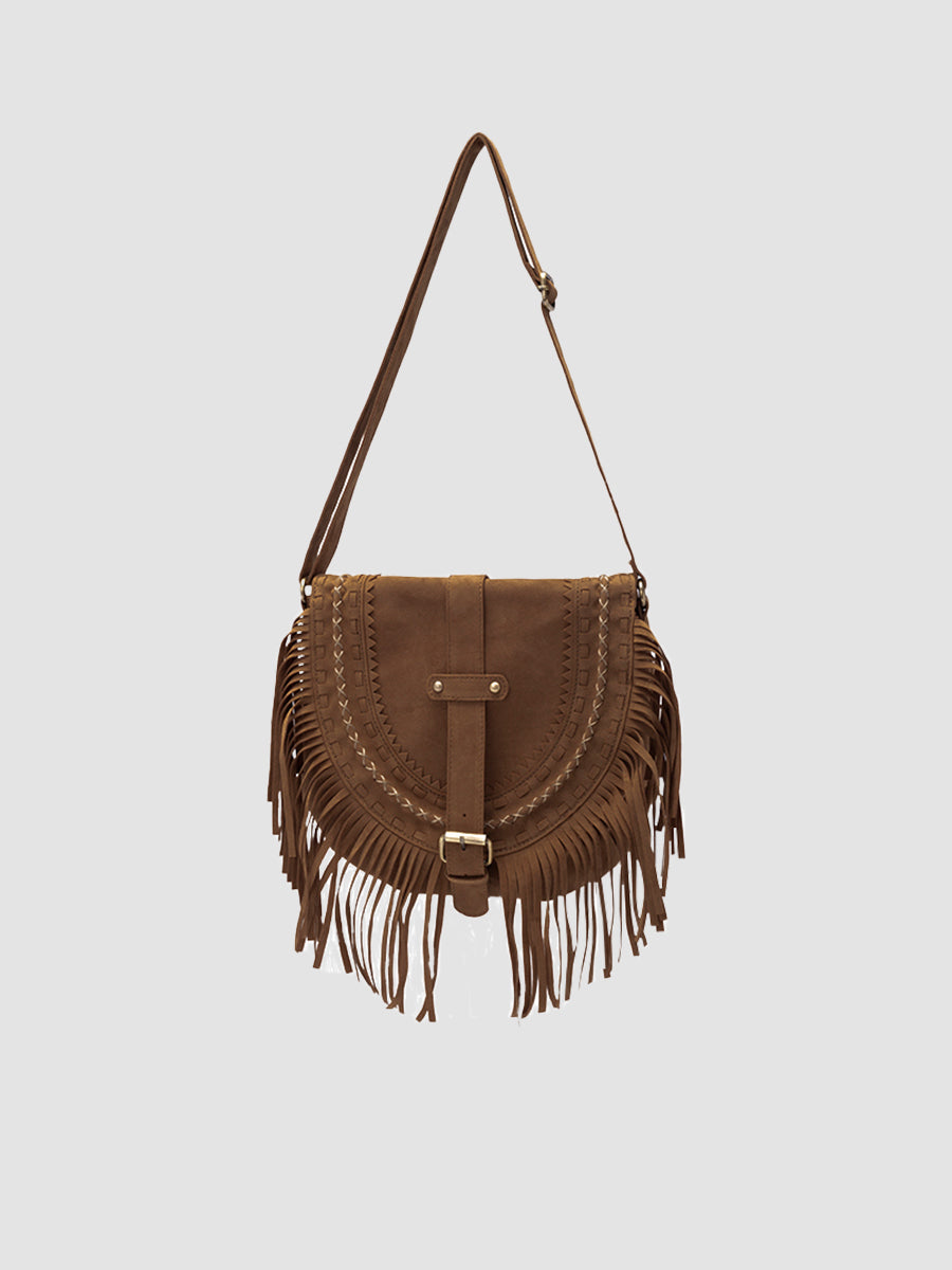 Faux Suede Crossbody Bag Hundred Shoulder Bag