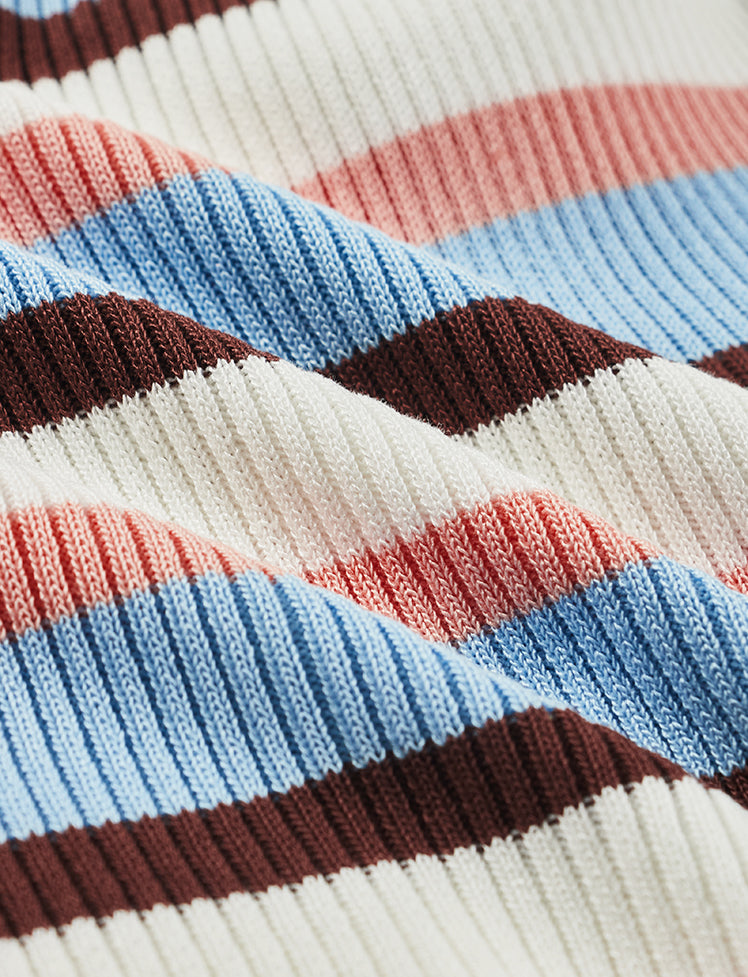 Stripes Collar Knit Tank Top