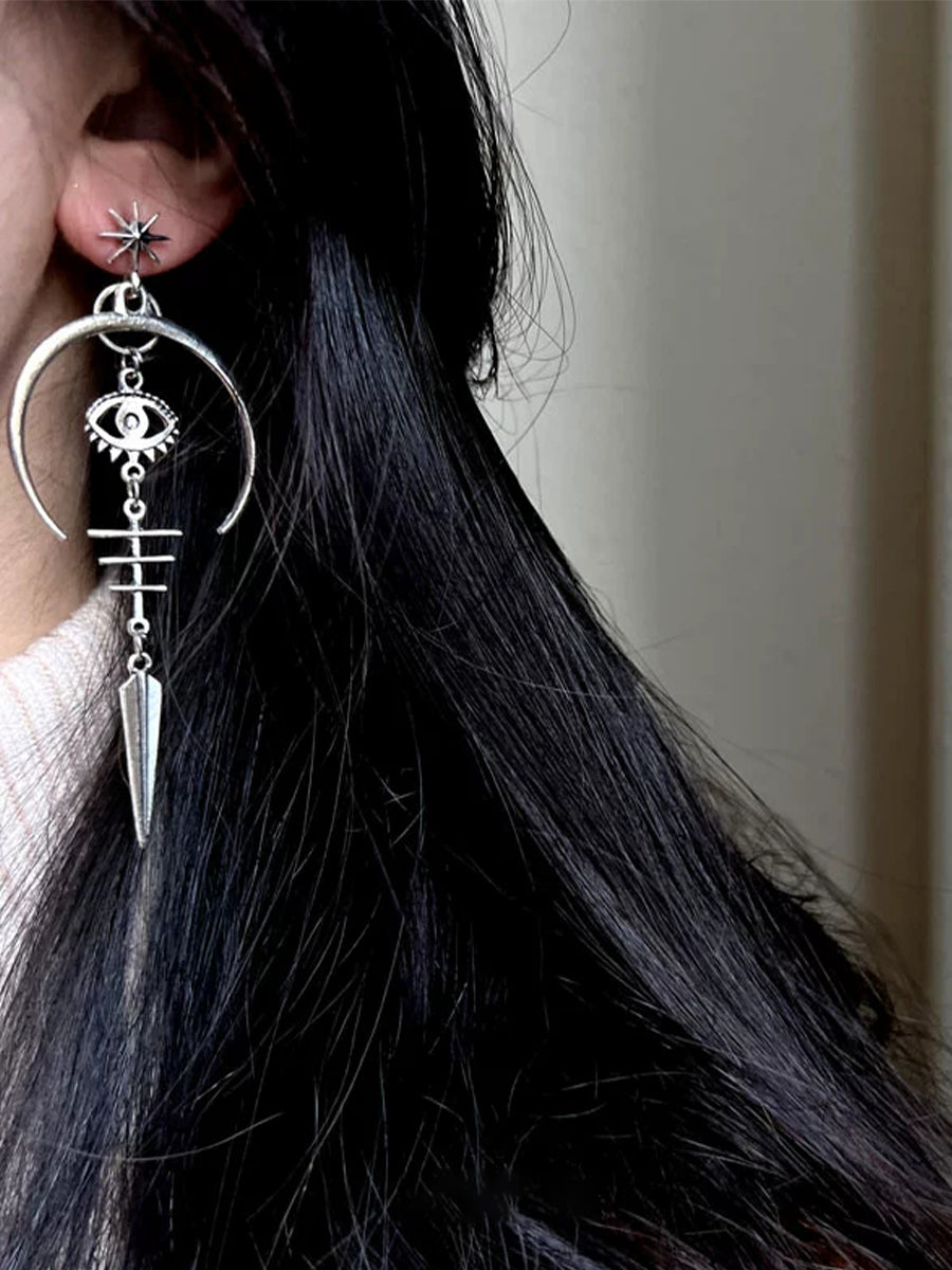 Irregular Star and Moon Earring