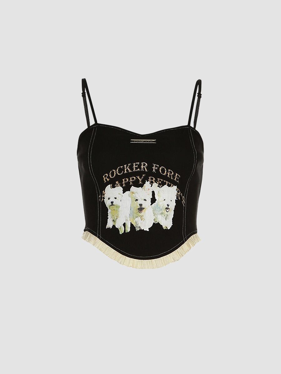 Puppy Splice Hem Cami Top