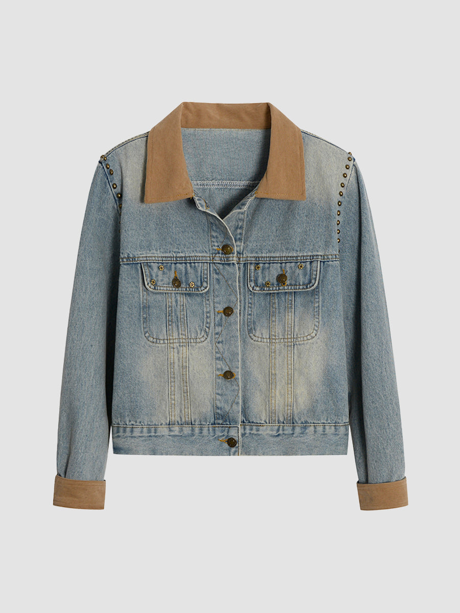 Denim Brass Studs Jacket