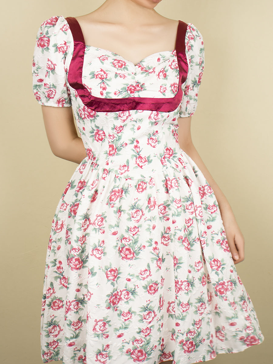 Camellia Vintage Embossed Dress