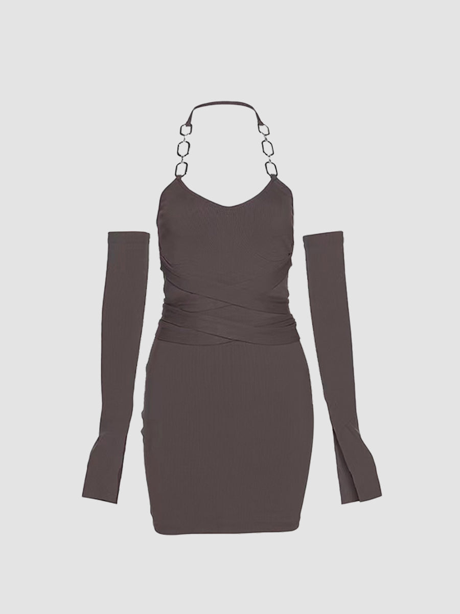 Halter Solid Color Dress