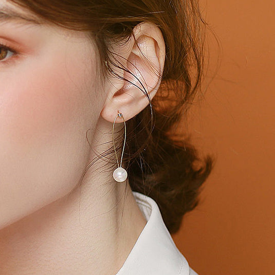 Vintage Metal Pearl Earrings