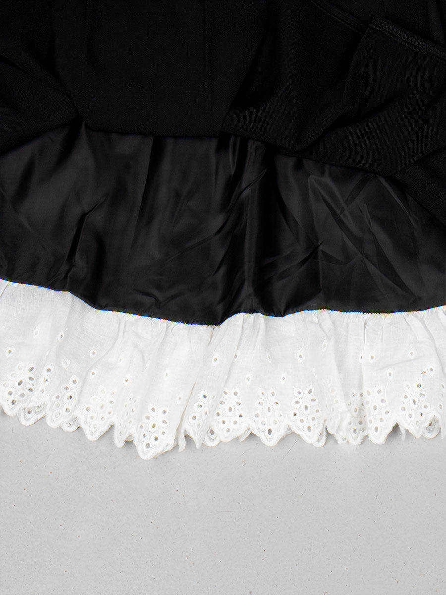 Black JK Double Breasted Short Sleeve Top&Pleated Skirt