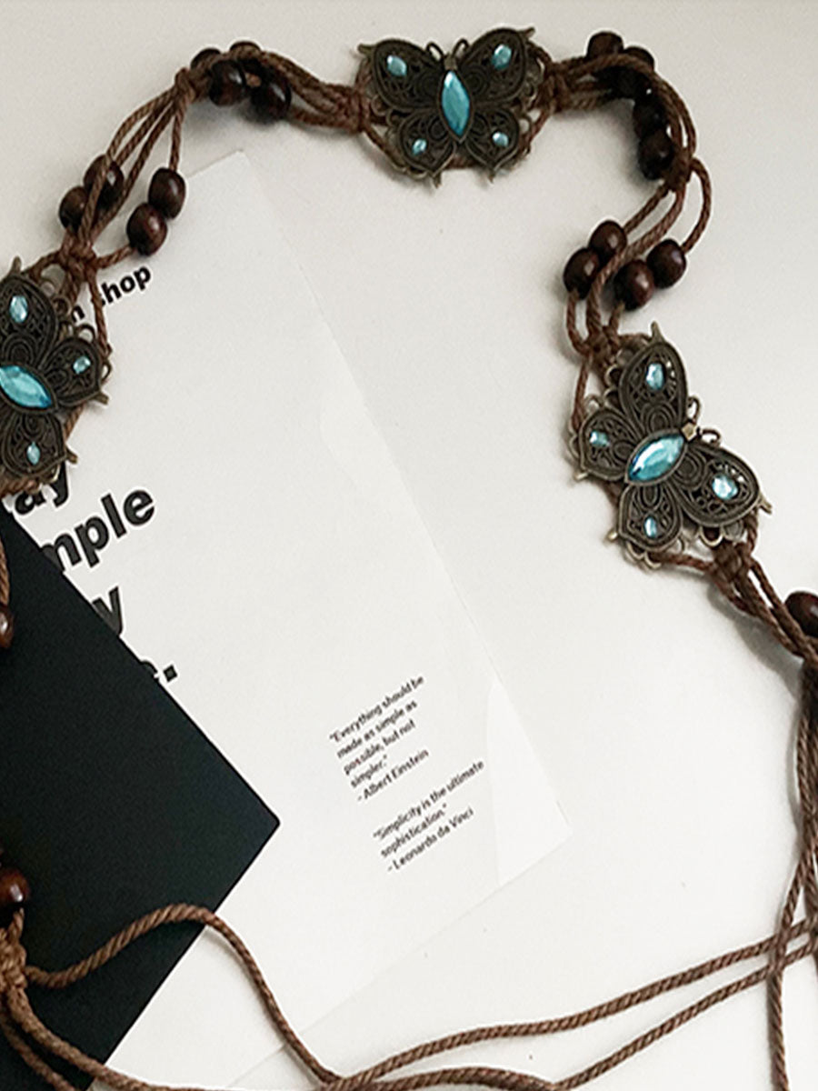 Braided Butterfly Decorative Waist Chain Belt