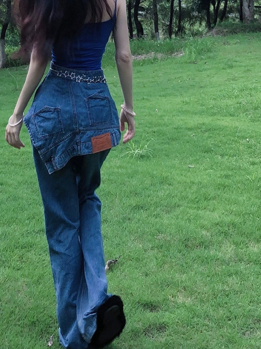 Fake Two-piece New Fashion Jeans