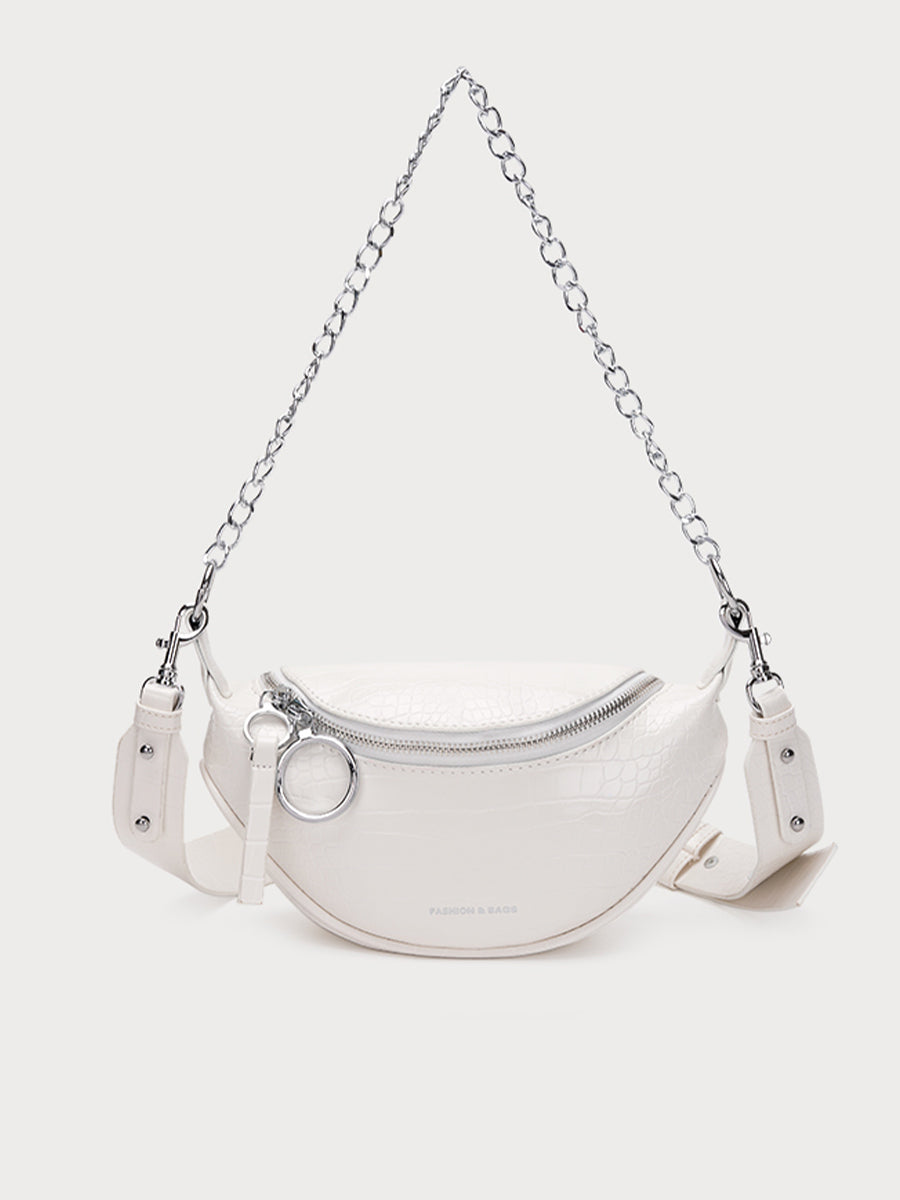 Chain PU Leather Crossbody Bag
