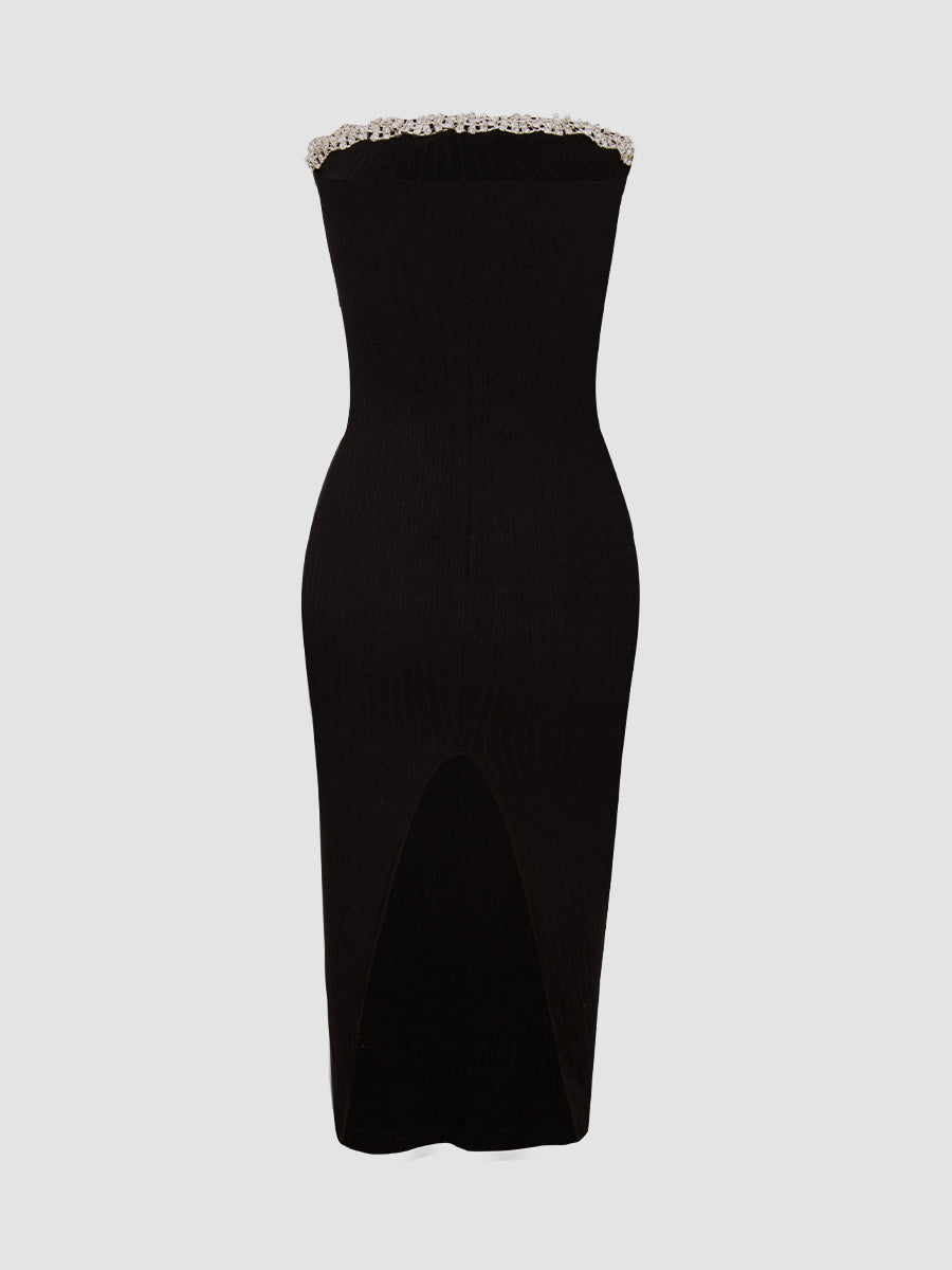 Crushed Diamond Tight Long Dress
