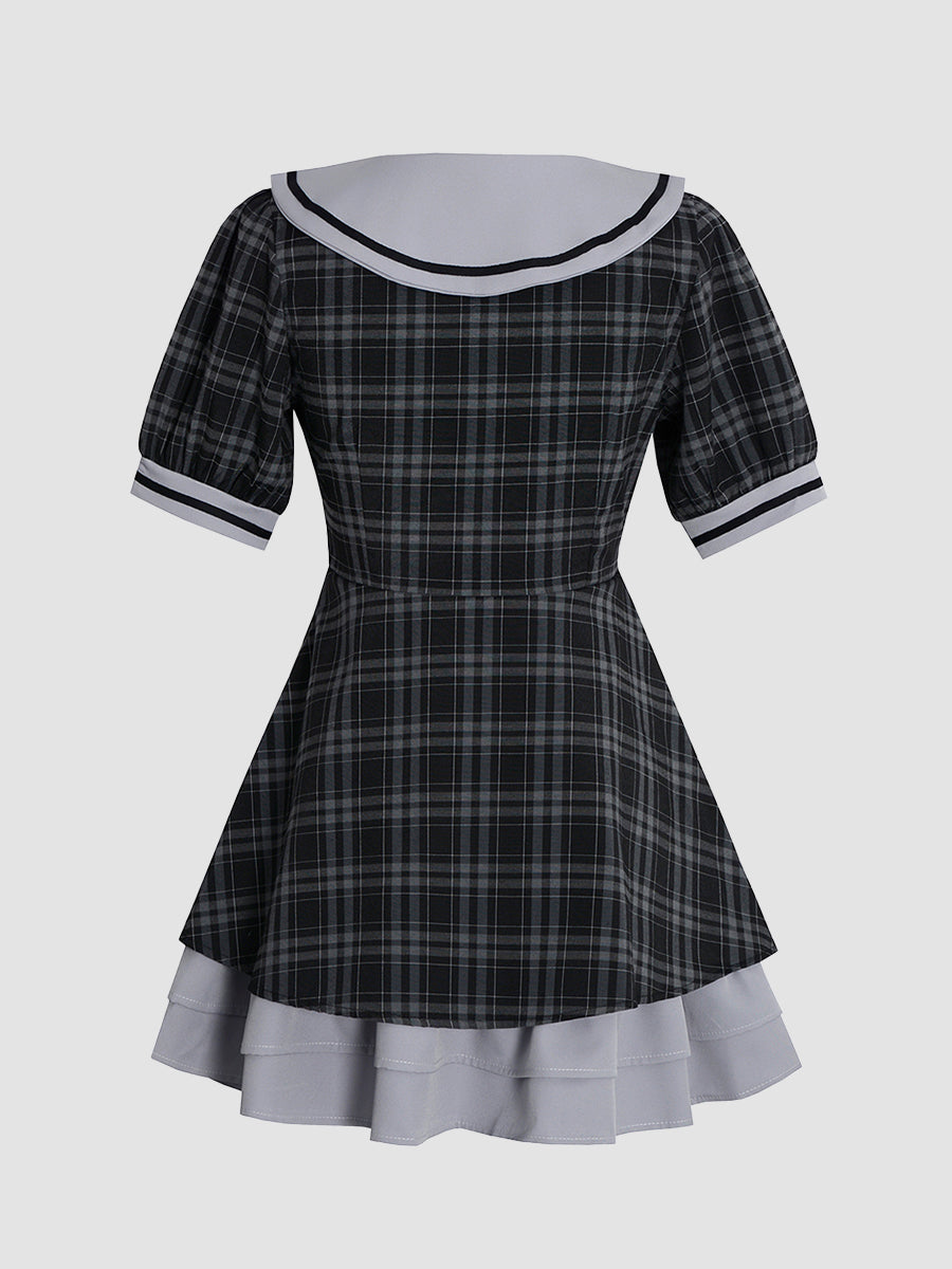 Bow Tie Plaid Dress