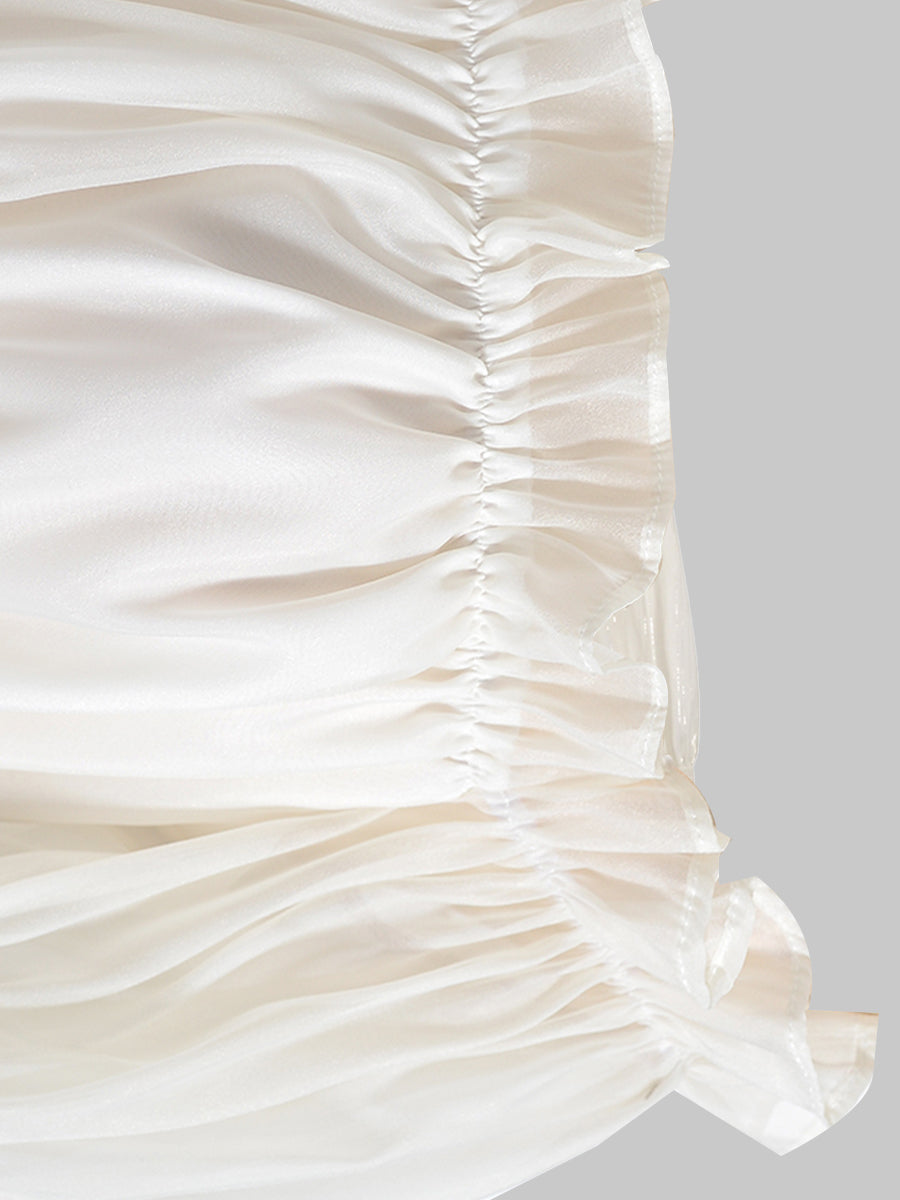 Irregular Shiny Long Sleeve Tops