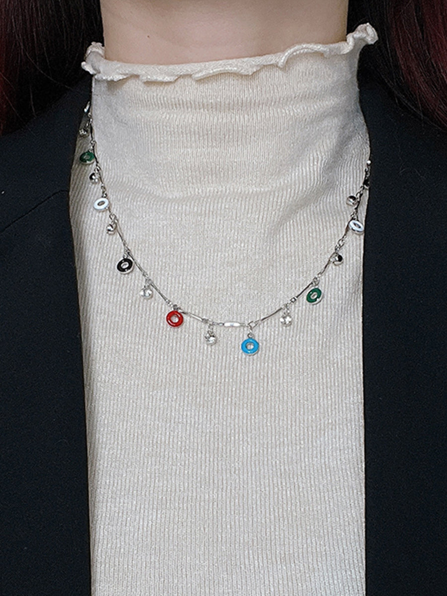 Simple Colorful Doughnut Necklace