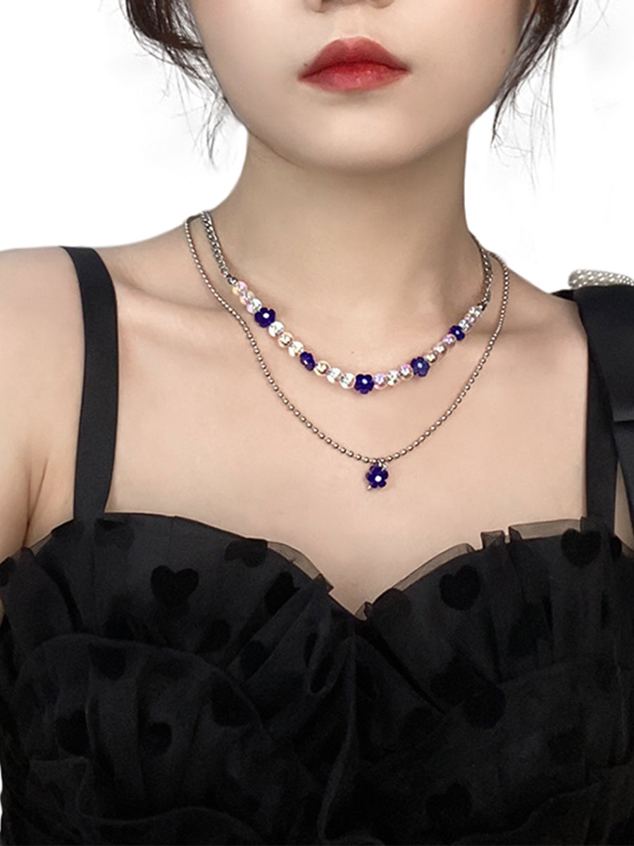 Double Strip Flower Necklace