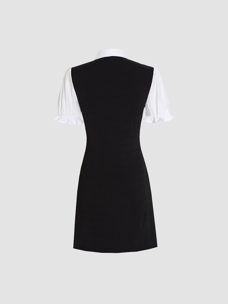 Patchwork Shirt Knit Dress