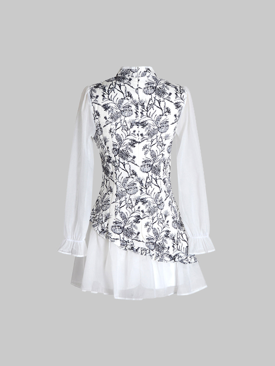 Vintage Cheongsam Irregular Dress