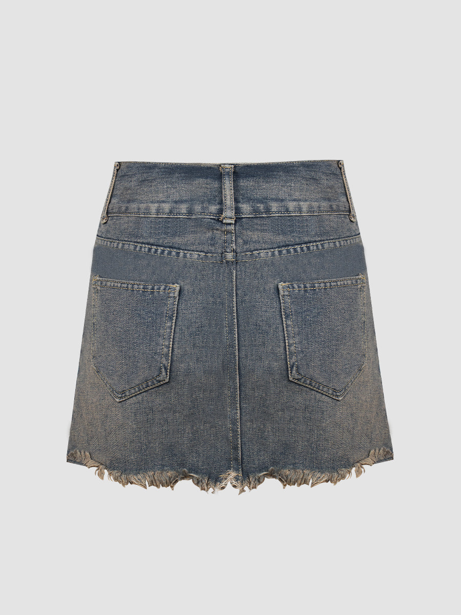 Denim Slim Fit Short Skirt