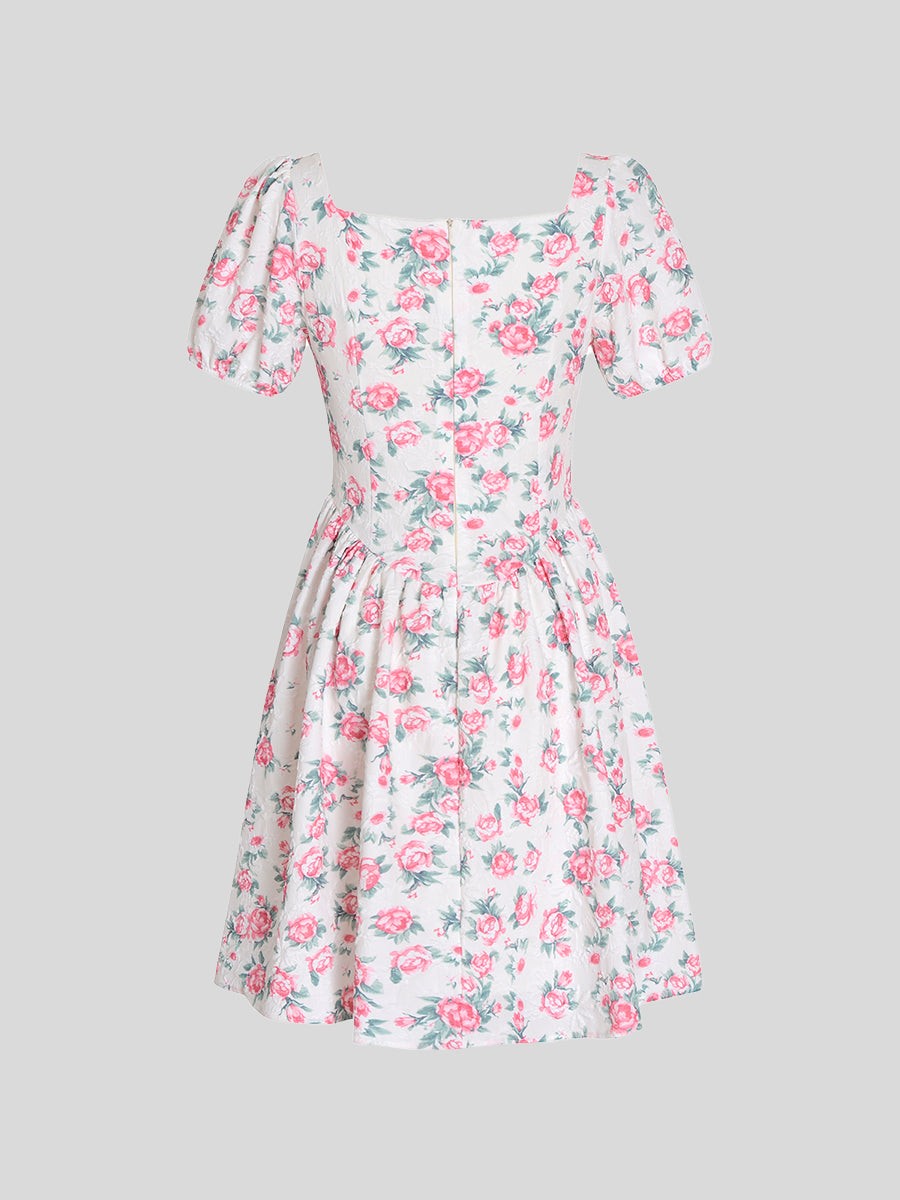 Camellia Vintage Embossed Dress