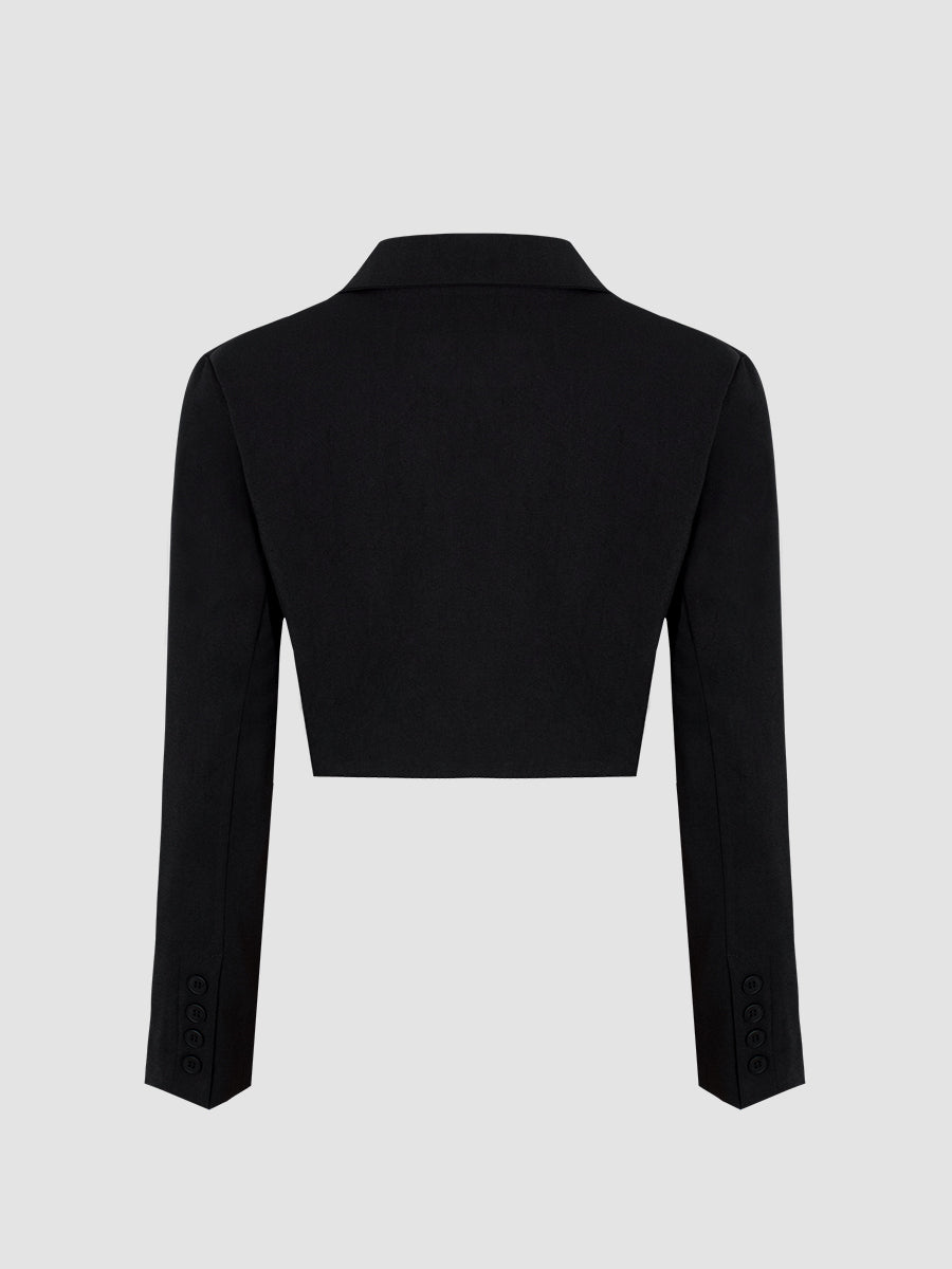 Black Blazer with Chain Belt + Puffy Skirt Set