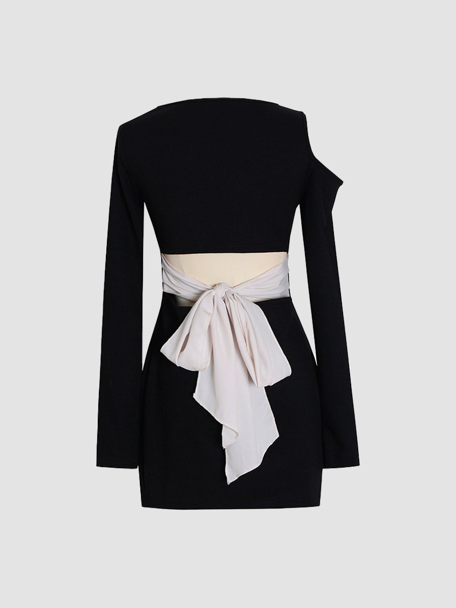 Sexy Knitted Bow Dress