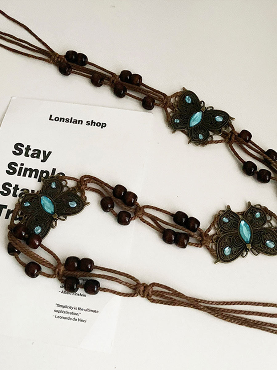 Braided Butterfly Decorative Waist Chain Belt