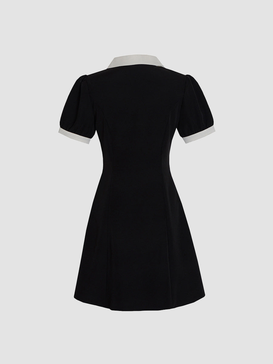 Black Butterfly Polo Dress