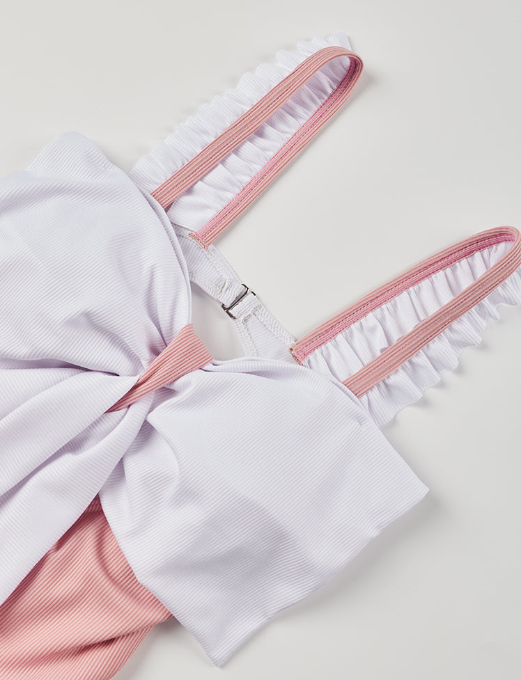 Ruffled Bowknot One-piece Swimwear