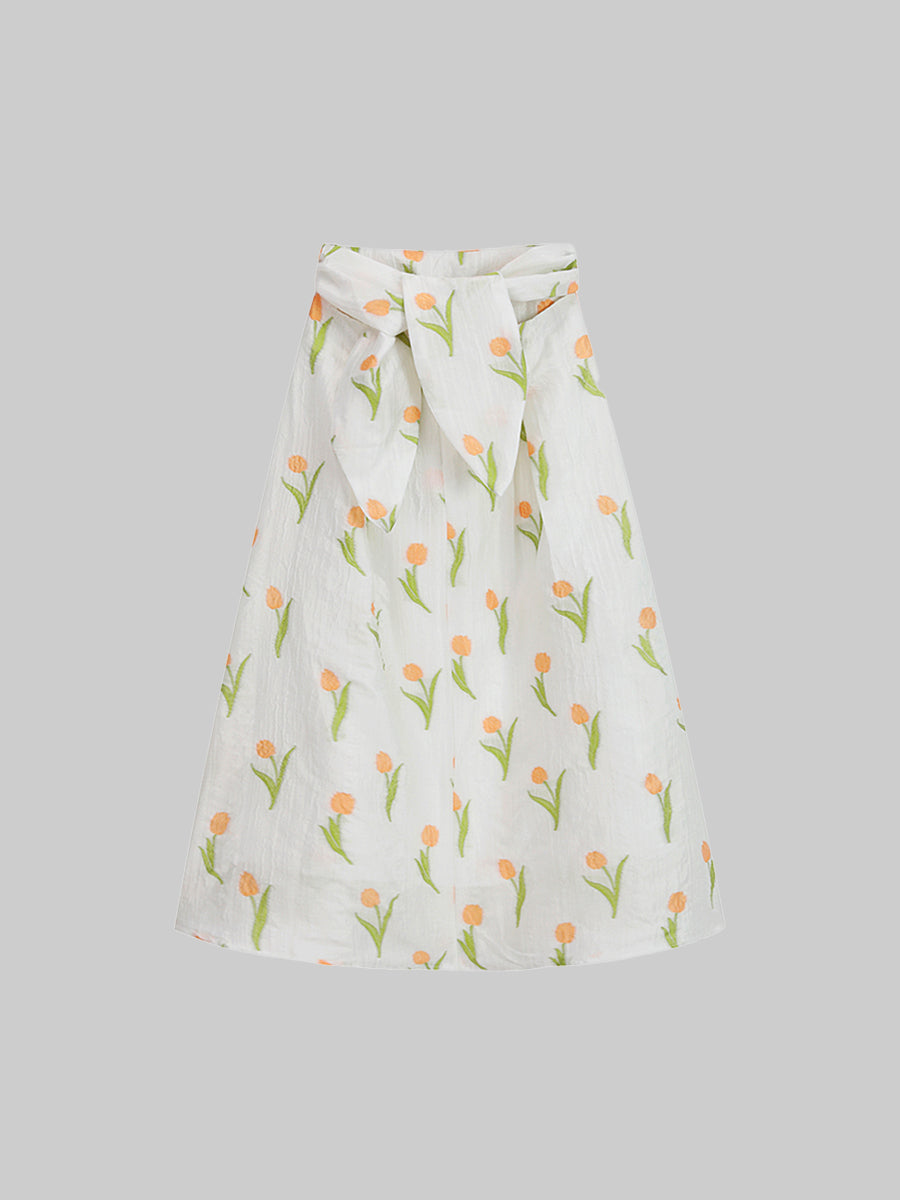 Jacquard French High Waist Tulip Skirt