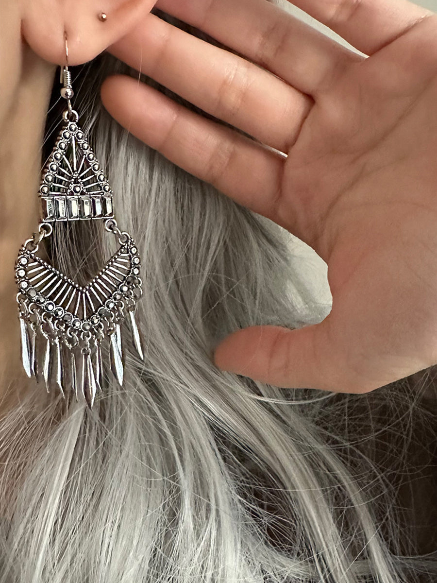 Vintage Tassel Zirconia Earrings