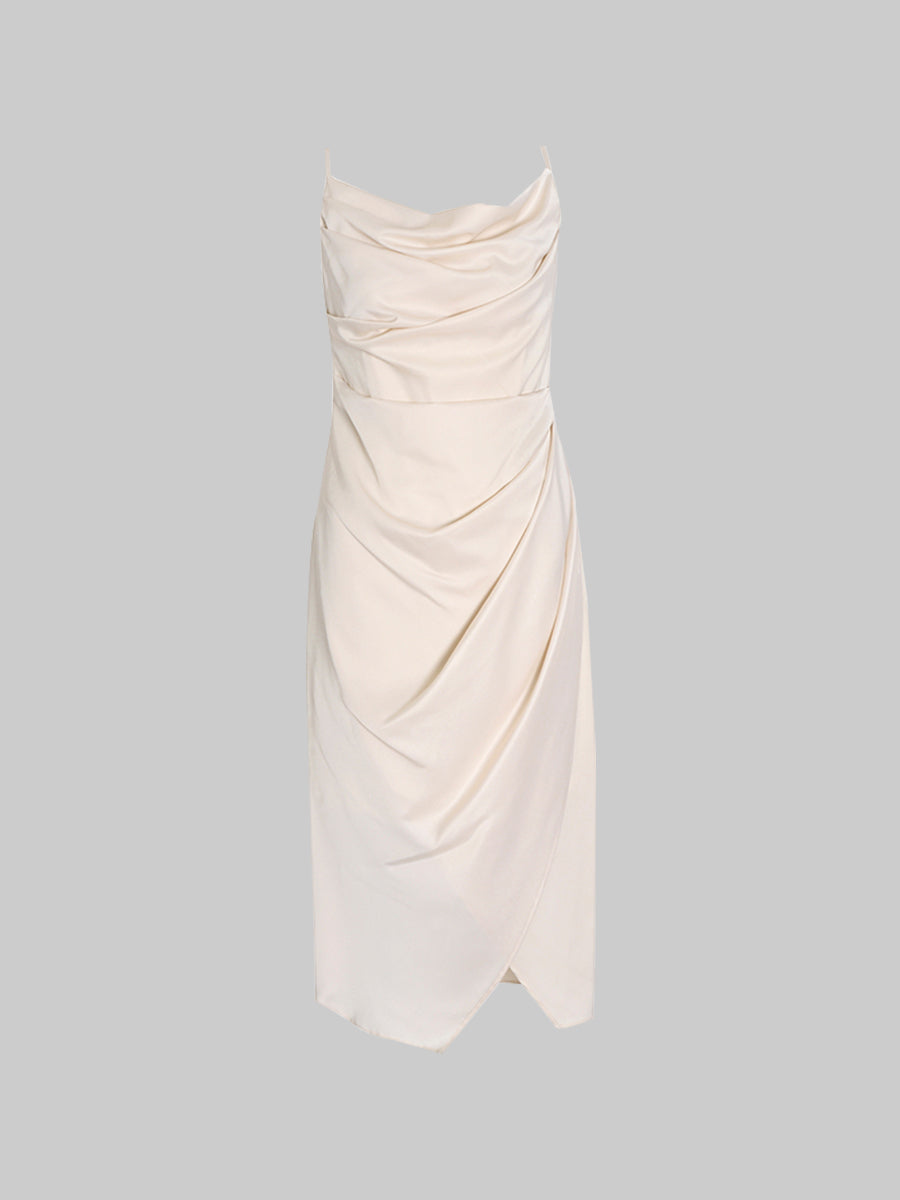 Satin Irregular Camisole Dress