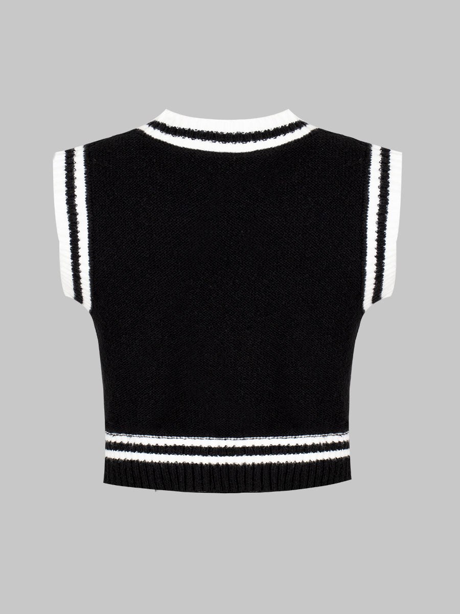 Knitted Tank Top+Shirt with Tie+Skirt Three Piece Set