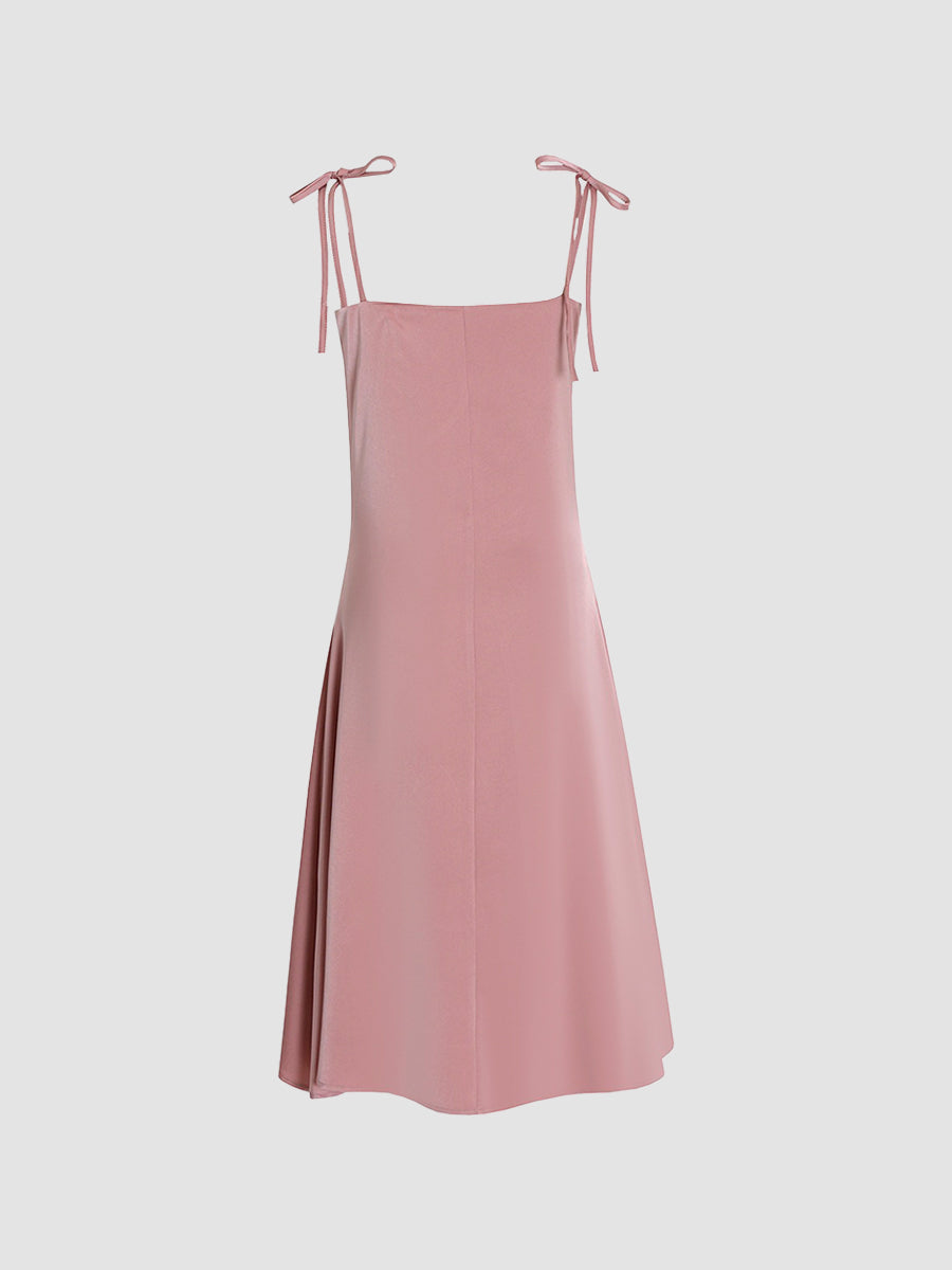 Gentle Satin Halter Midi Dress
