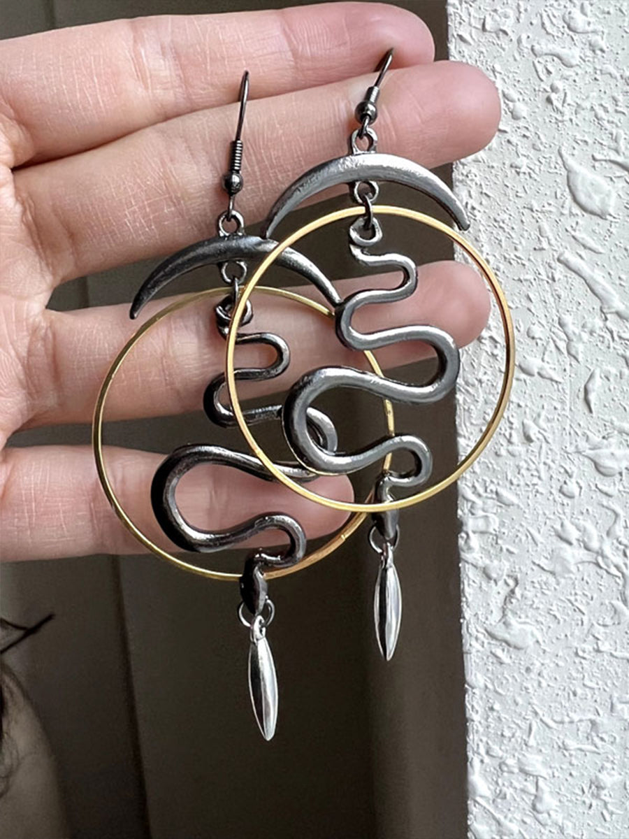 Irregular Star and Moon Earring