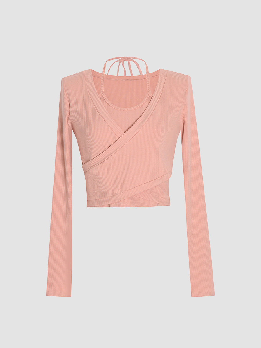 Pink Knit Striped Top