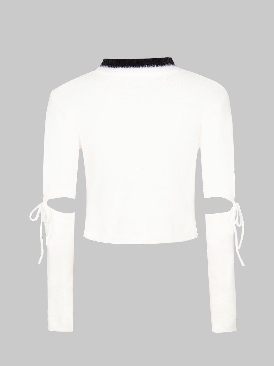 Faux Mink Sweater with Sleeves & Skirt Set
