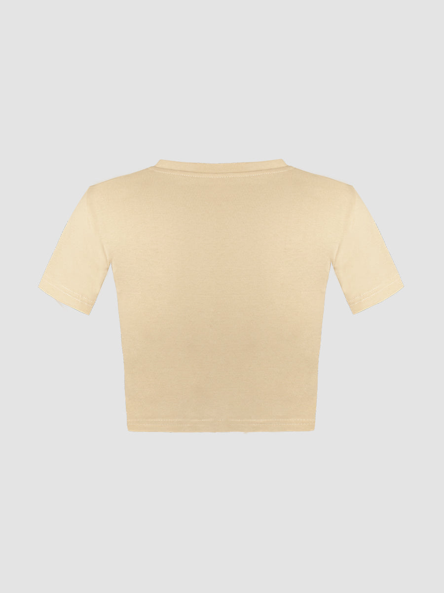 Giraffe Print Apricot Crop Top
