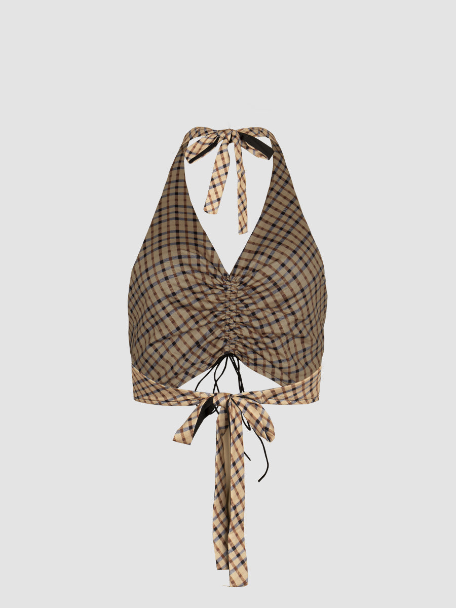 Hollow Leopard Sling Halter Top