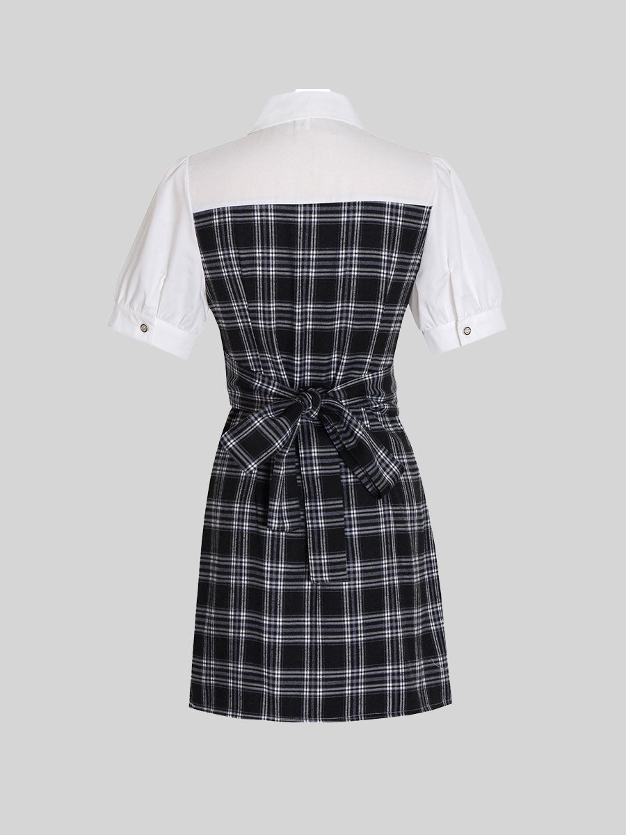 College Shirt Patchwork Dress