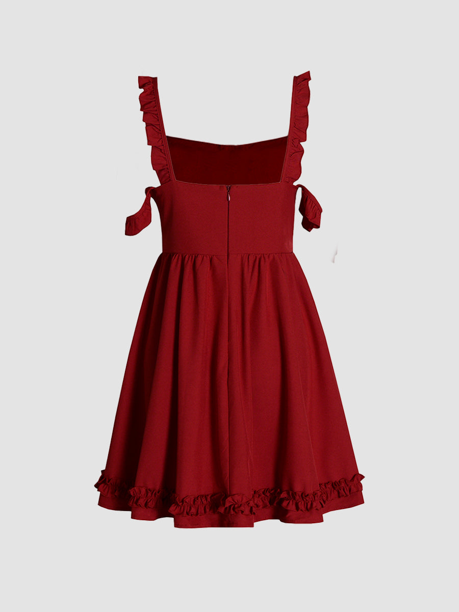 Romantic Red Sleeveless Backless Dress