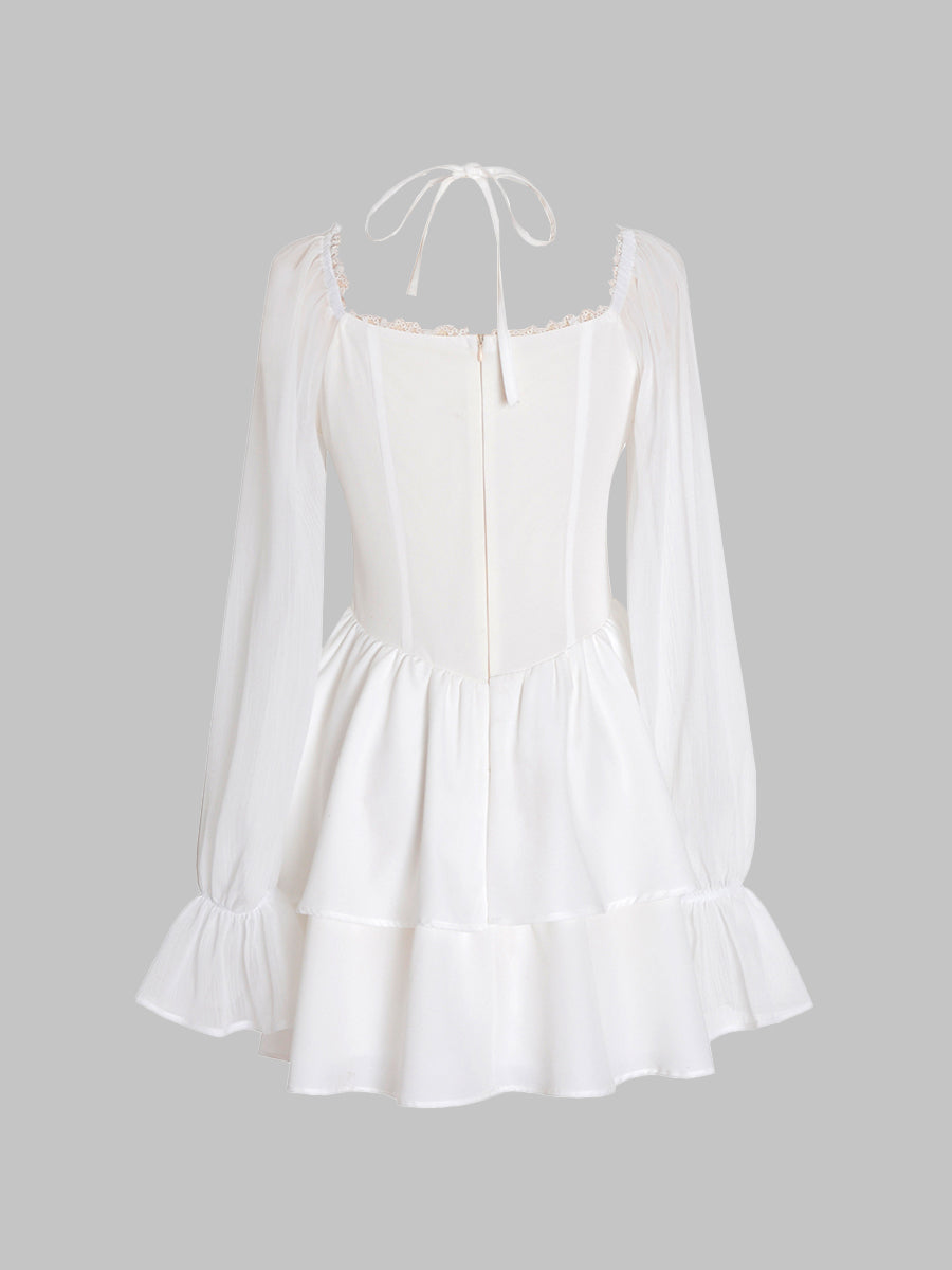 Yarn Sleeve Cream Cake Dress