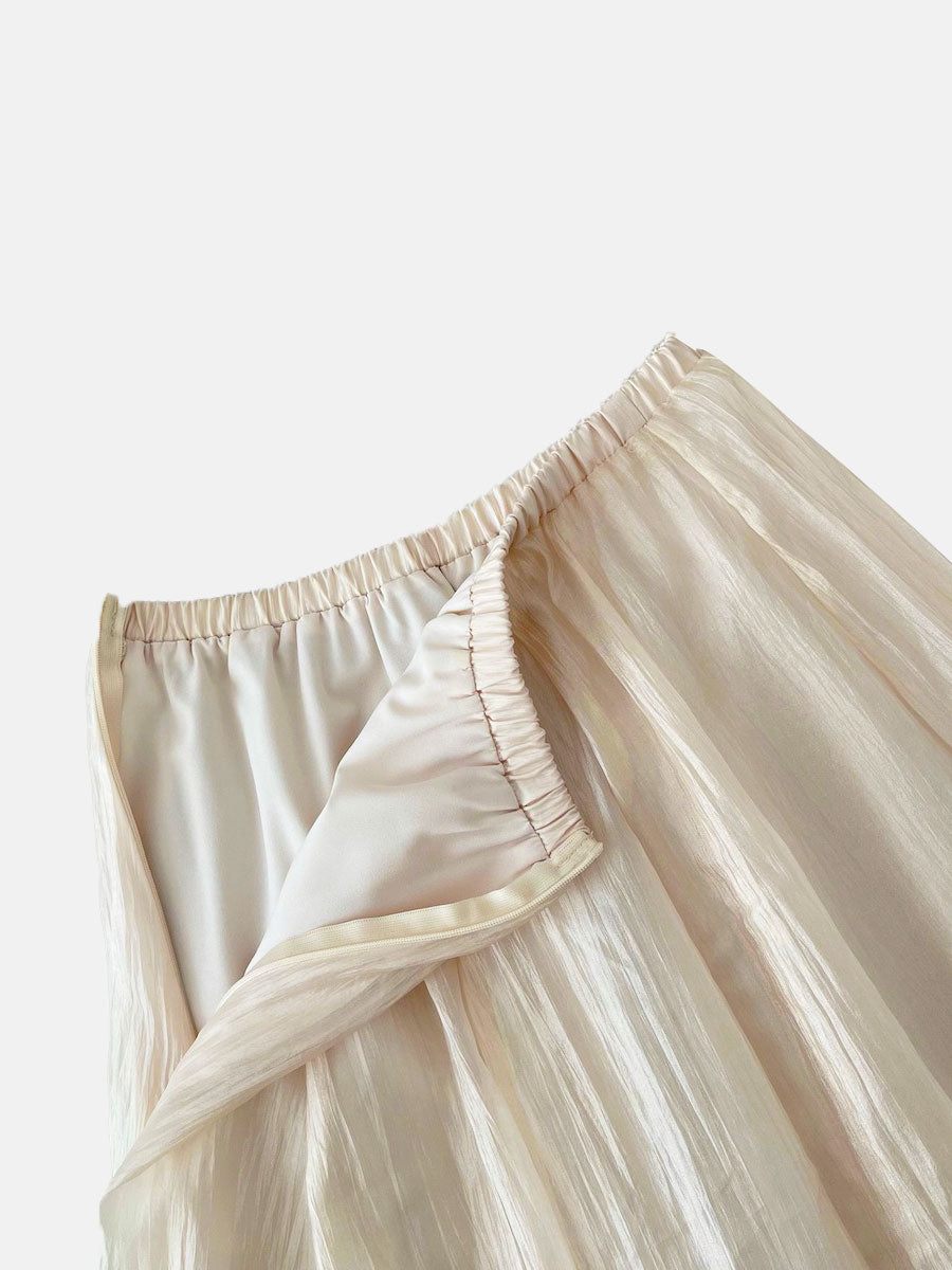 Apricot Irregular Hem Skirt